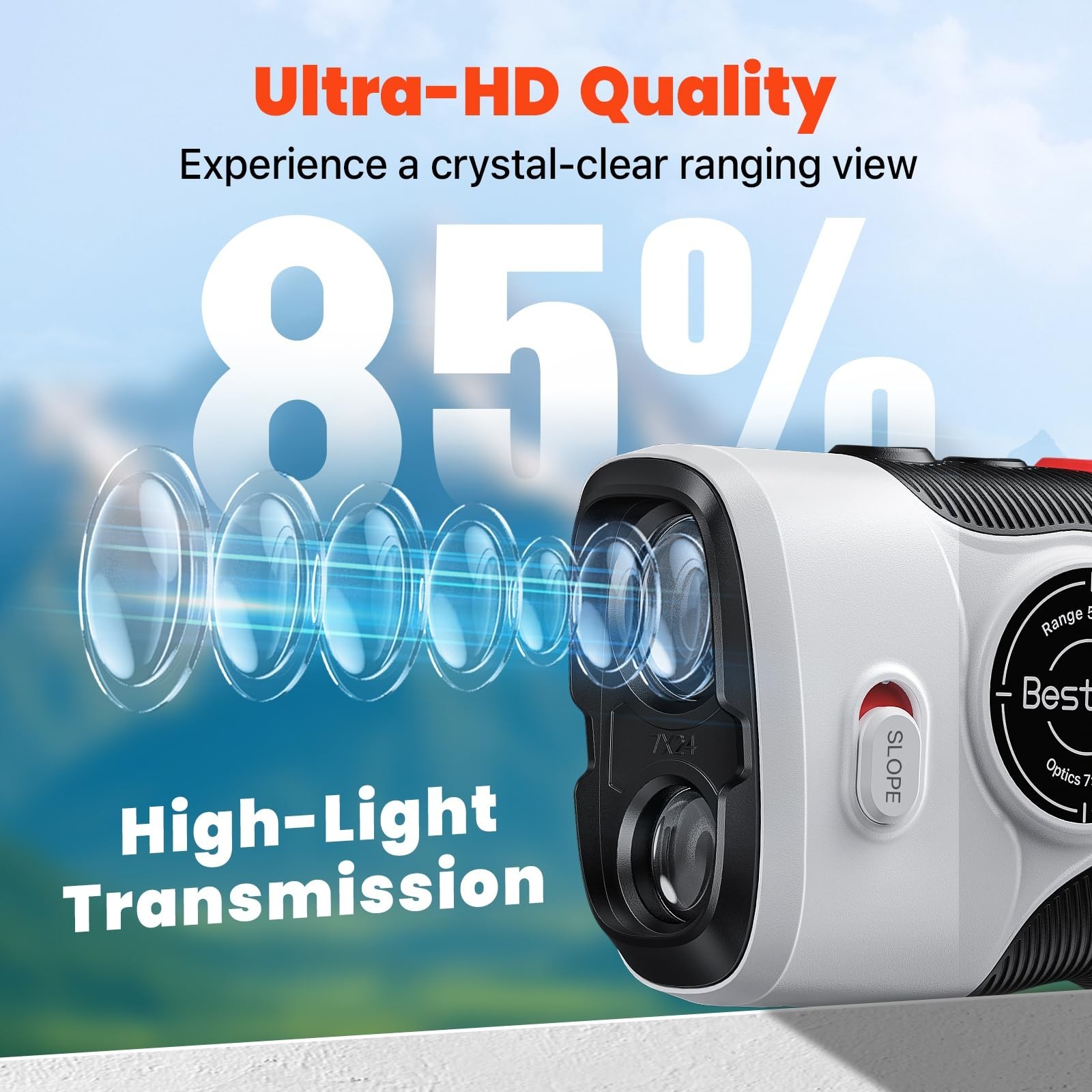 Golf Laser Rangefinder with Slope, 1500Y Range Finder, 0.3s Flagpole Locking ...
