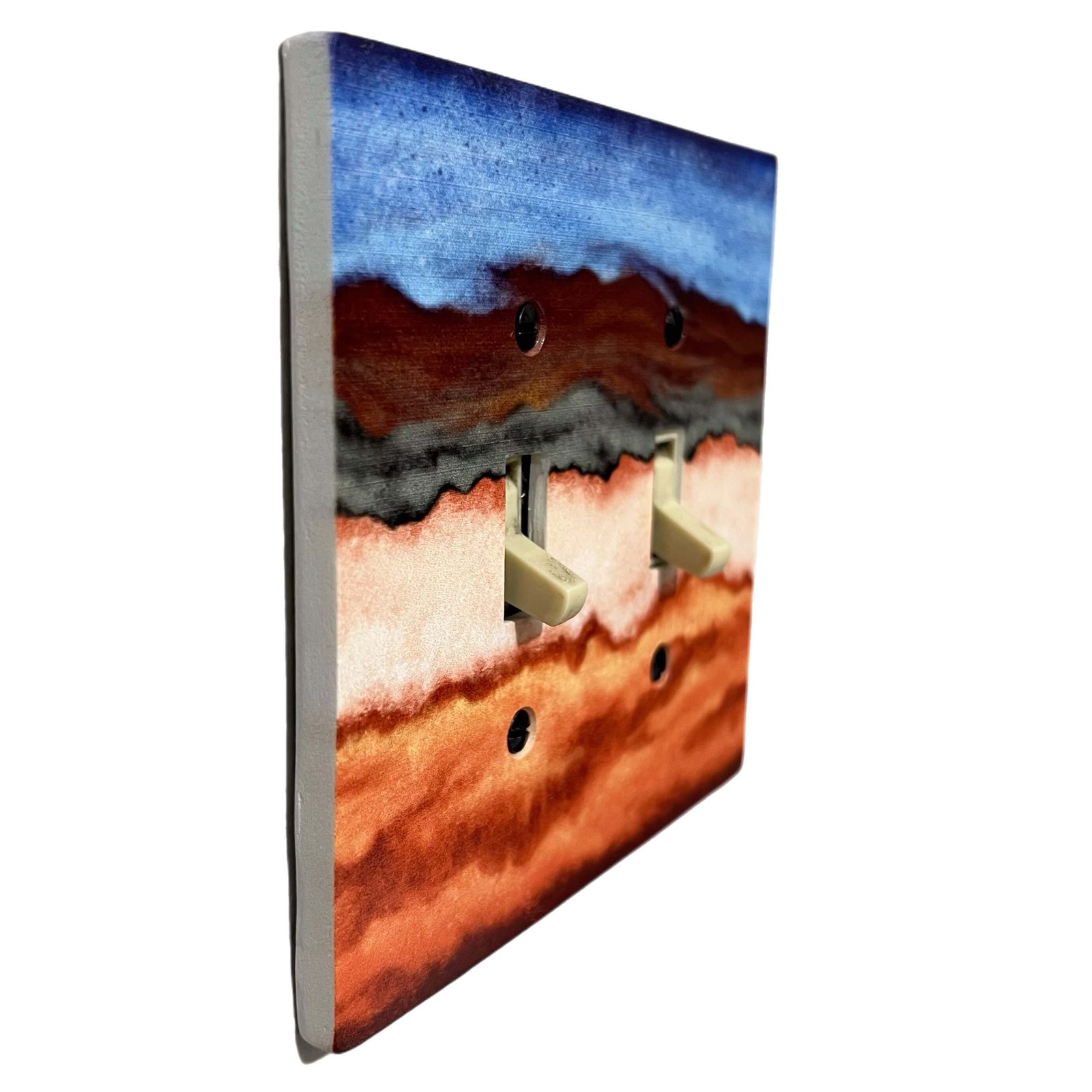 Southwest Desert Canyon Double Switch Plate Painted Landscape Wall Cover Art