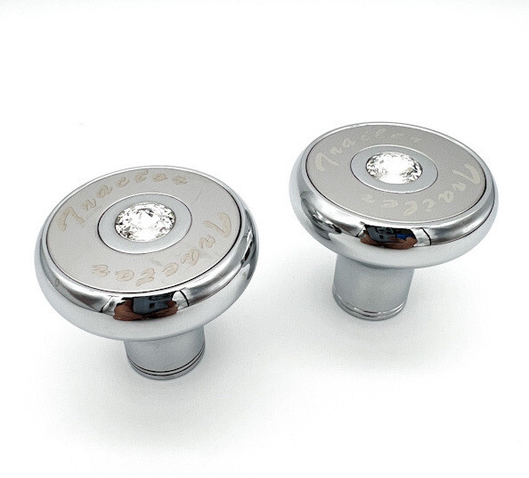 Chrome Clear Diamond Deluxe Air Valve Knob -Tractor/Trailer - Peterbilt Kenworth