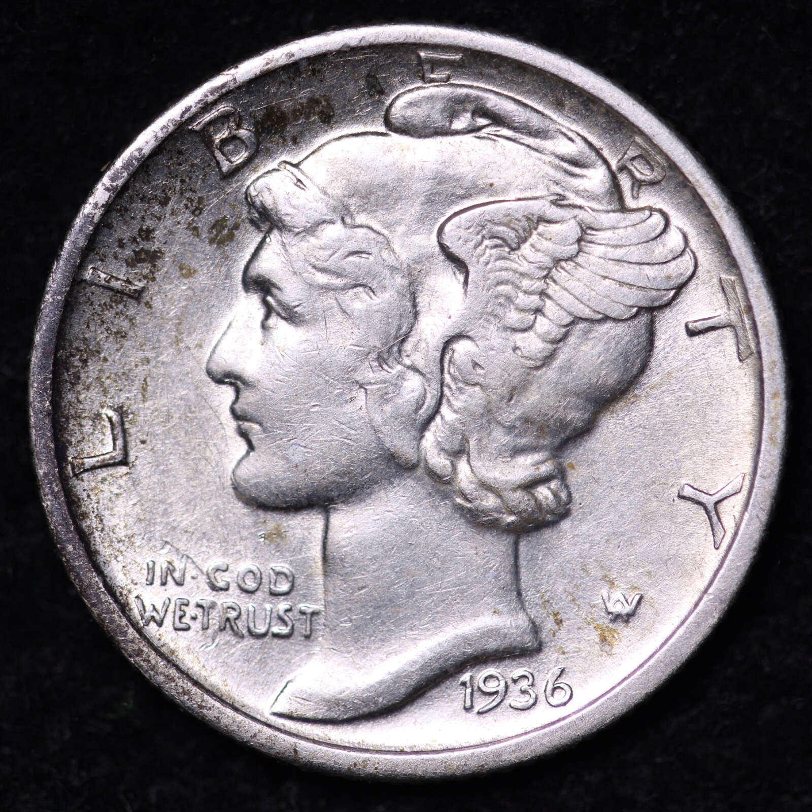 1936-D Mercury Dime CHOICE AU FREE SHIPPING E751 SCH