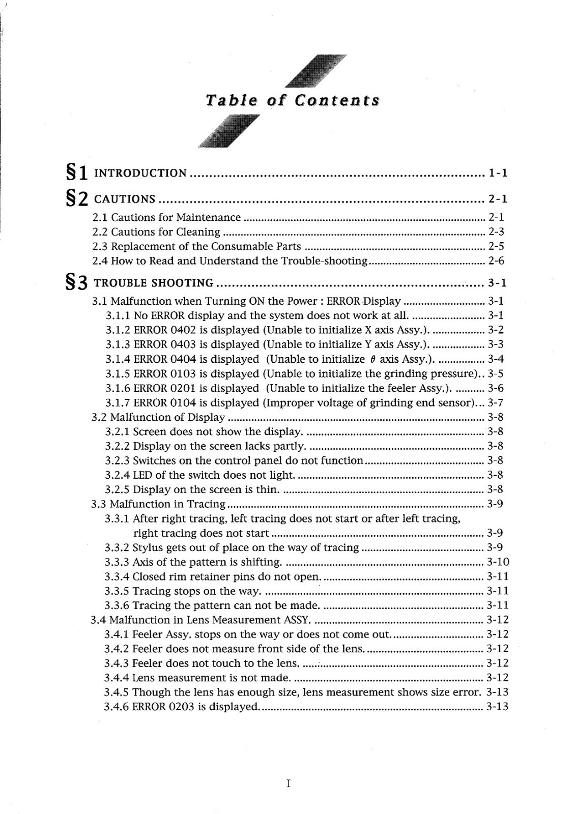 Santinelli Nidek LE 7070 Technical Service Manual