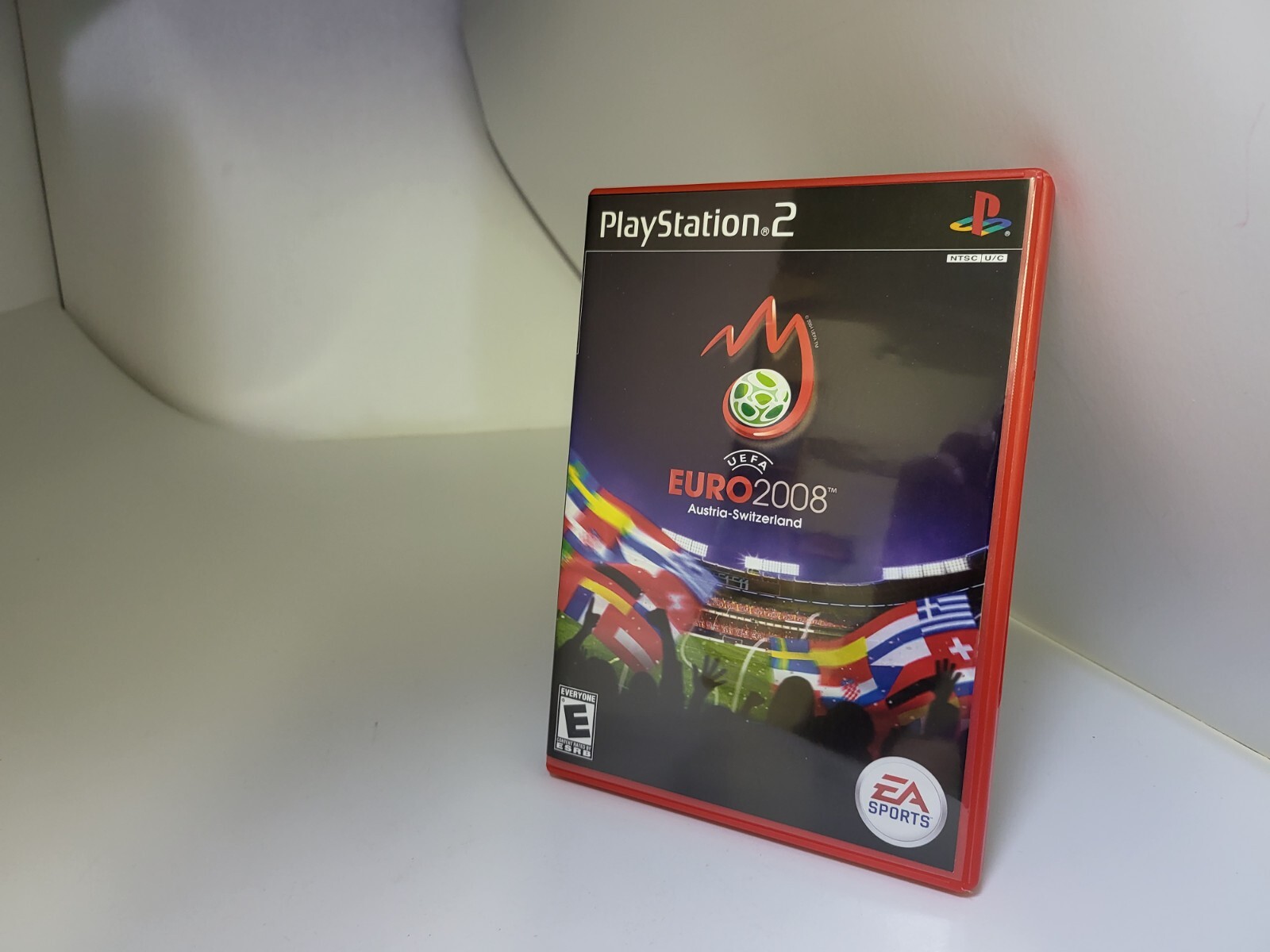 NEVER USED UEFA EURO  SOCCER GAME 2008 FOR PS2 SONY PLAYSTATION 2 RED CASE
