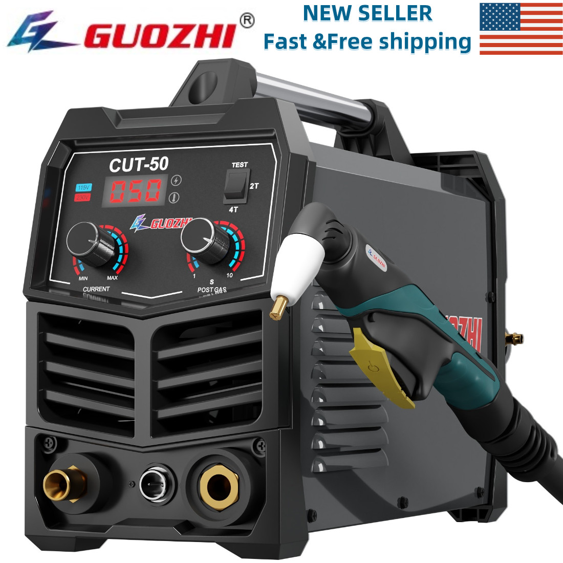 GZ GUOZHI 50Amp Plasma Cutter | Dual Voltage 110V/220V | Clean Cut 10MM