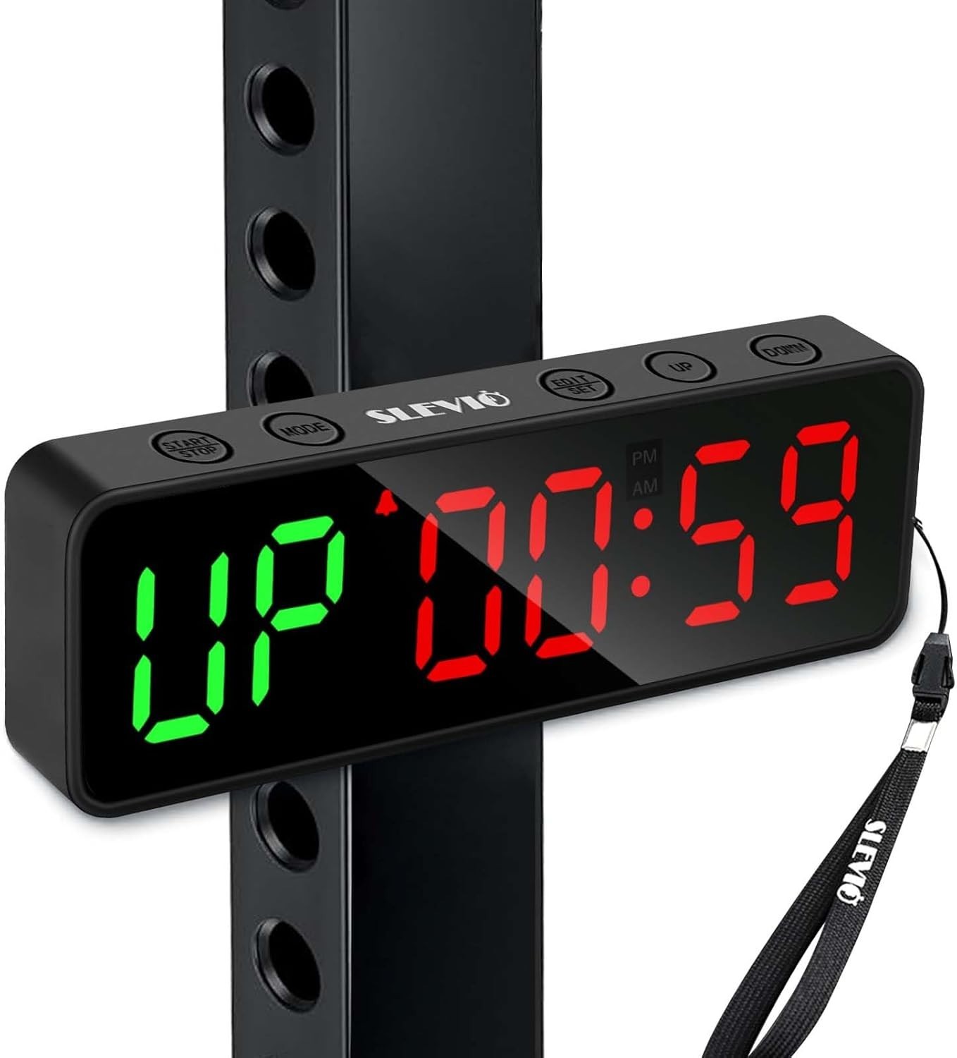 Small Gym Timer Clock Stopwatch Magnetic Workout Interval Timer, Large LED Digit