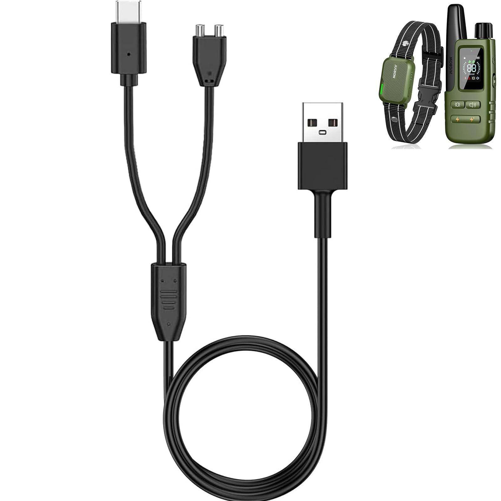 for Jugbow DT-61 Charging Cable, 2-in-1 USB Charger Cord for Delupet Yawpet D...