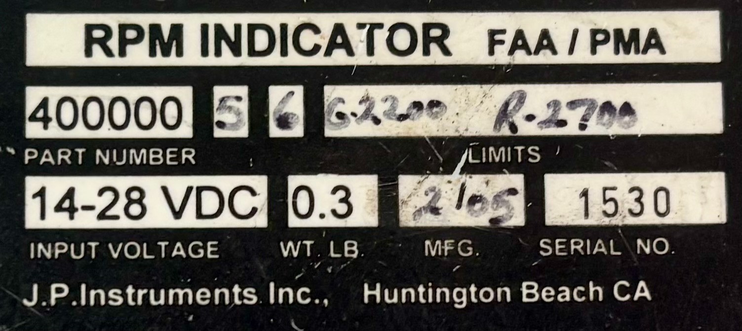 RPM Indicator 400000 Removed Working