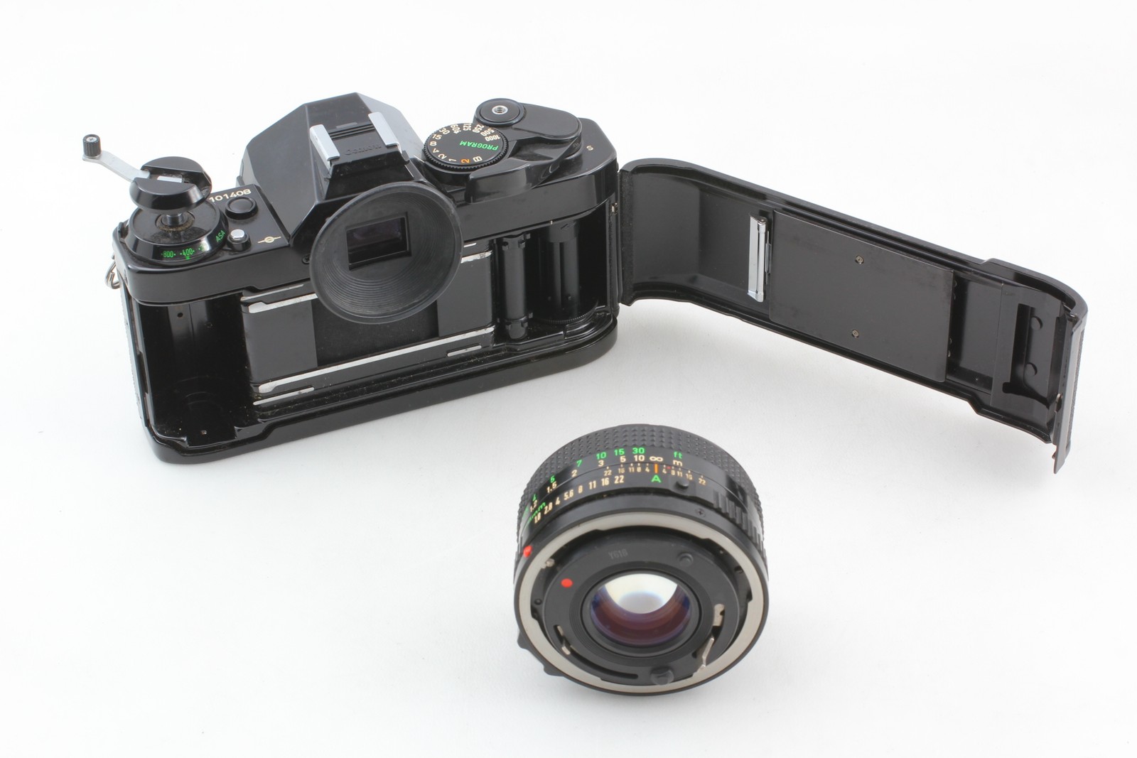 [N.MINT] Canon AE-1 Program BLK 35mm Film Camera NFD 50mm F1.8 Lens From JAPAN