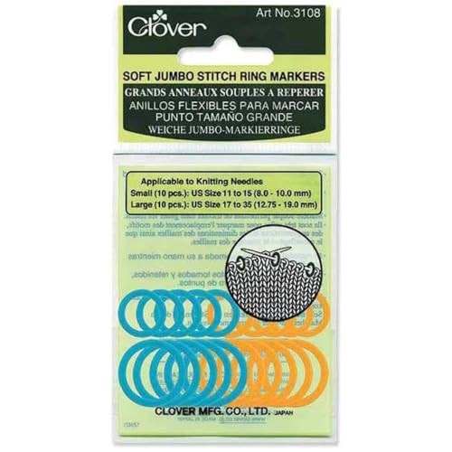 3108 Soft Jumbo Stitch Ring Markers, Other, Multicoloured, 2.58 x 8.47 x