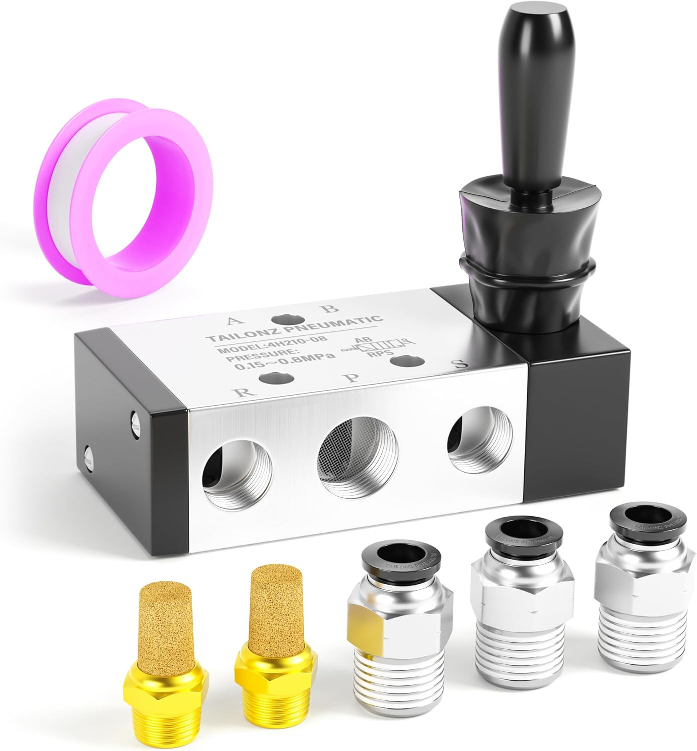 TAILONZ PNEUMATIC 1/4"NPT 5 Way 2 Position Air Hand Lever Operated Valve Pneumat