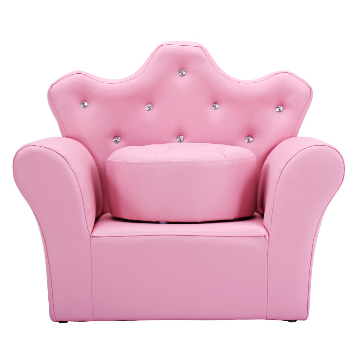 Pink Kids Sofa Armrest Chair Couch w/Ottoman for Children Toddler Christmas Gift