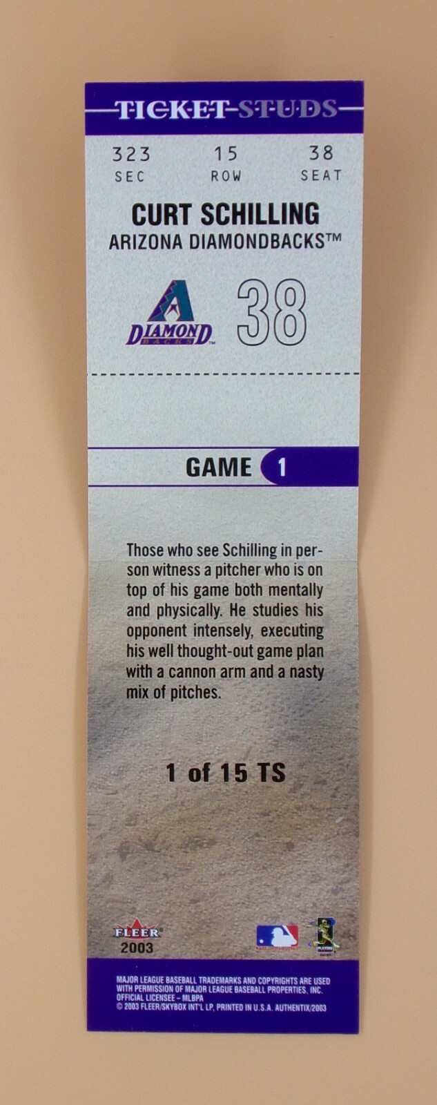 2003 Fleer Authentix Ticket Studs - Pick Your Card