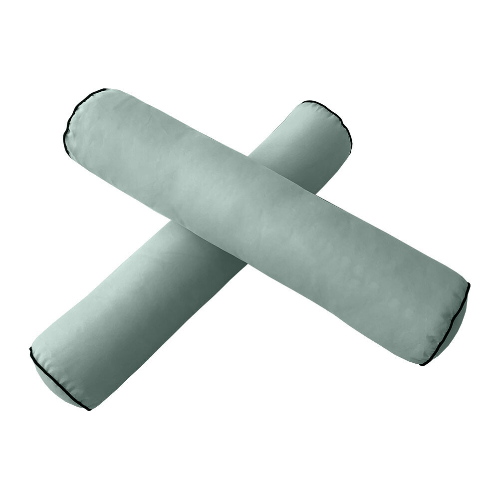 *COVER ONLY*-Style4 Outdoor Bolster Pillow Slipcover Contrast Trim Crib AD002