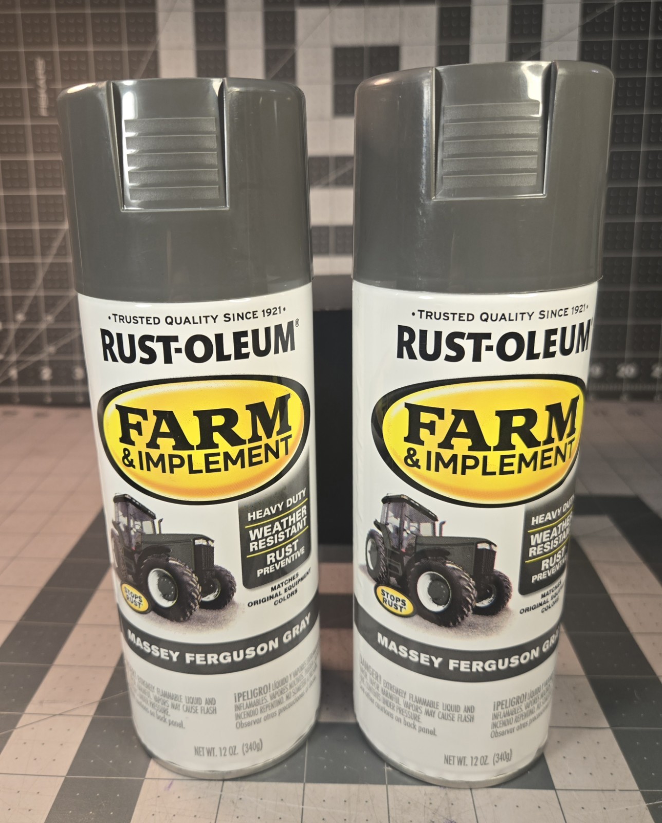 Lot of 2 Rust-Oleum Farm & Implement Massey Fergunson, Gray Spray paint 12oz can