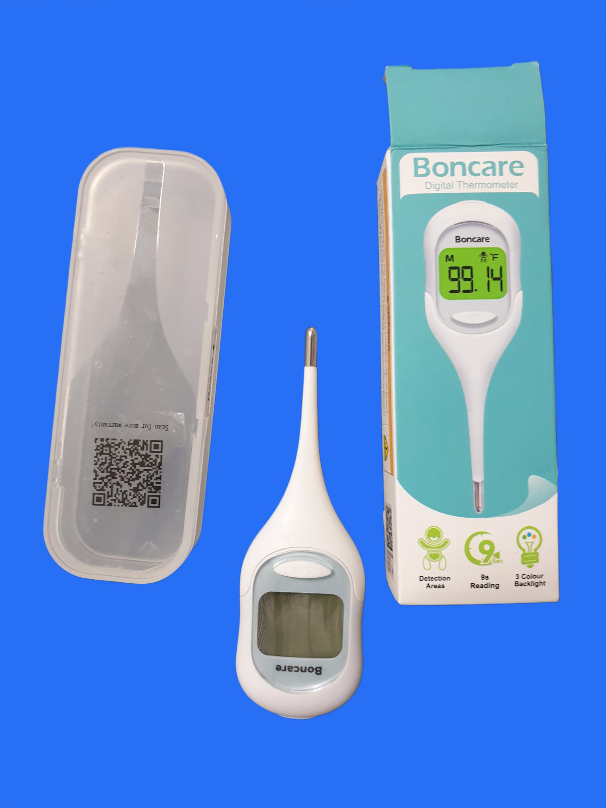 Boncare T28 Digital Thermometer Fast Tri-Color Backlight Display for Adults