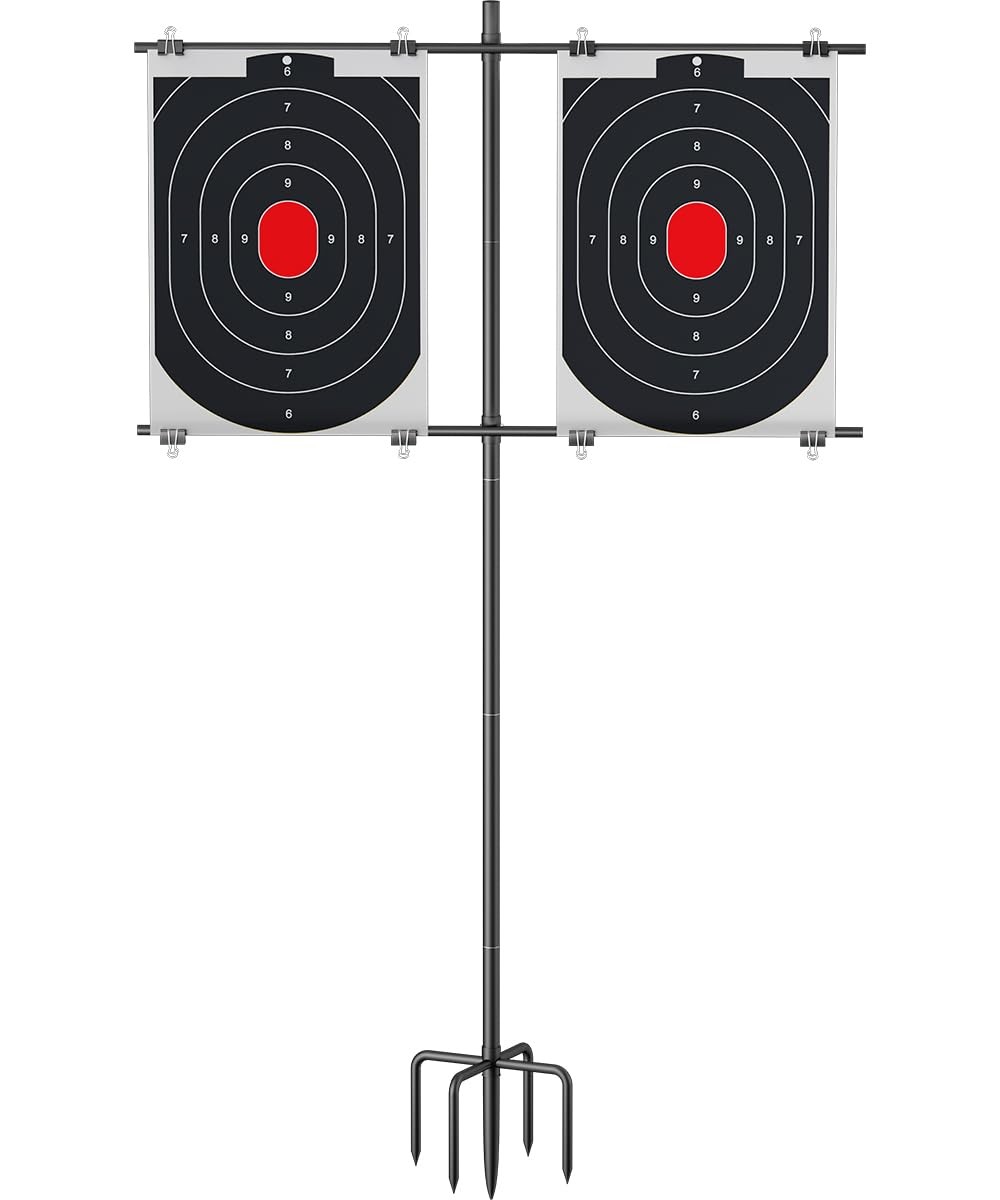 Ardier Adjustable Shooting Target Stand with 5-Prong Base, Large, Black