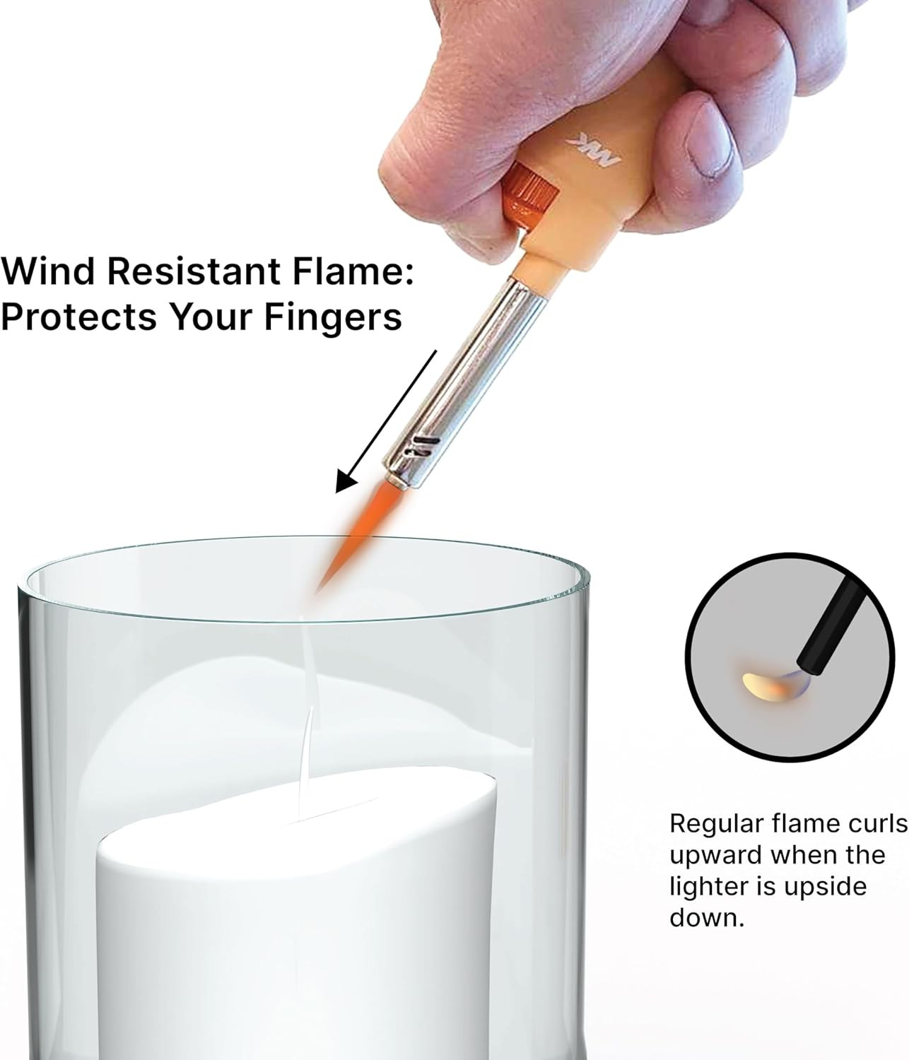 Candle Lighter, Butane Refillable Wind-Resistant Flame, 4-Pack for BBQ, Camping,