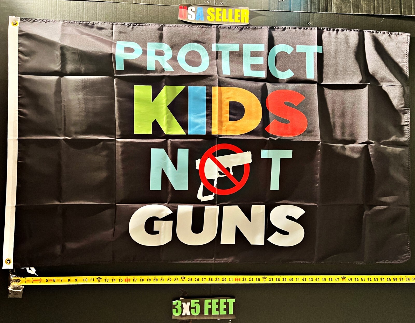 Ban Guns Flag FREE USA SHIP Protect Kids Not Guns Control Love B USA Sign 3x5'