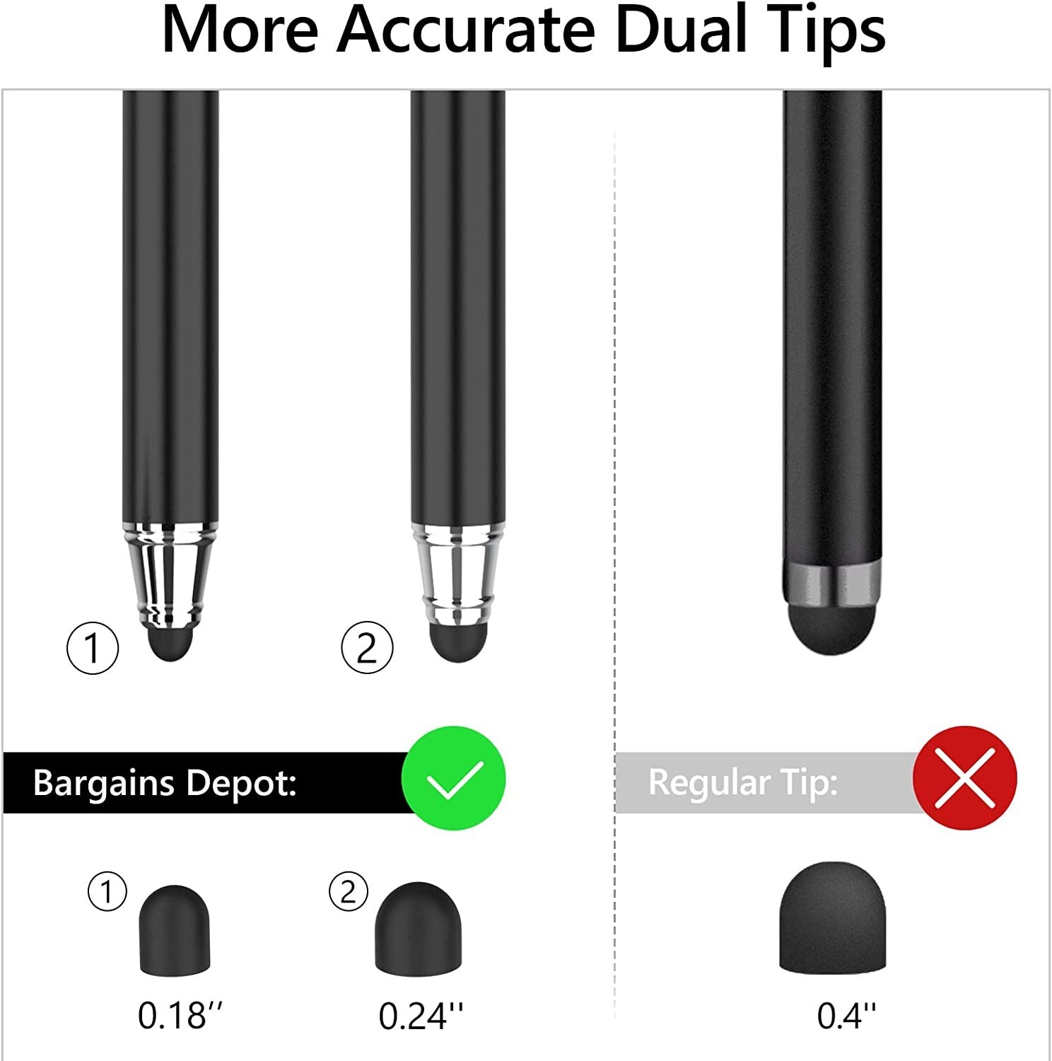 2PCS Stylus Pen Touch Screen Rubber Tip Styluses For iPad Tablet Android Phone