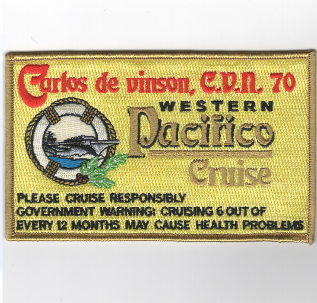 5.5" NAVY CVN-70 WESTERN PACIFICO CRUISE EMBROIDERED PATCH