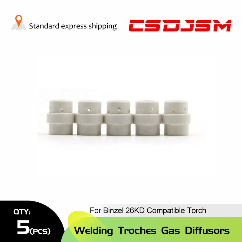 CSDJSM 5pcs Gas Diffuser MIG Water Cooled Torch For Binzel 26KD 018.0116