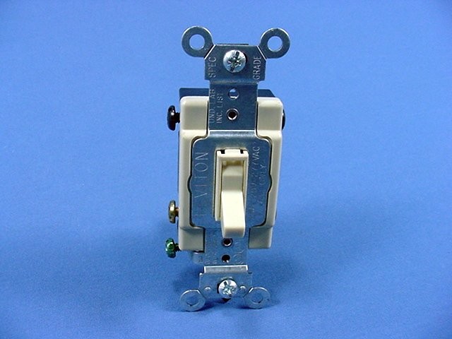 Leviton 54524-2I Ivory 4-Way Commercial Framed Toggle Switch 20A 120/277V Bulk