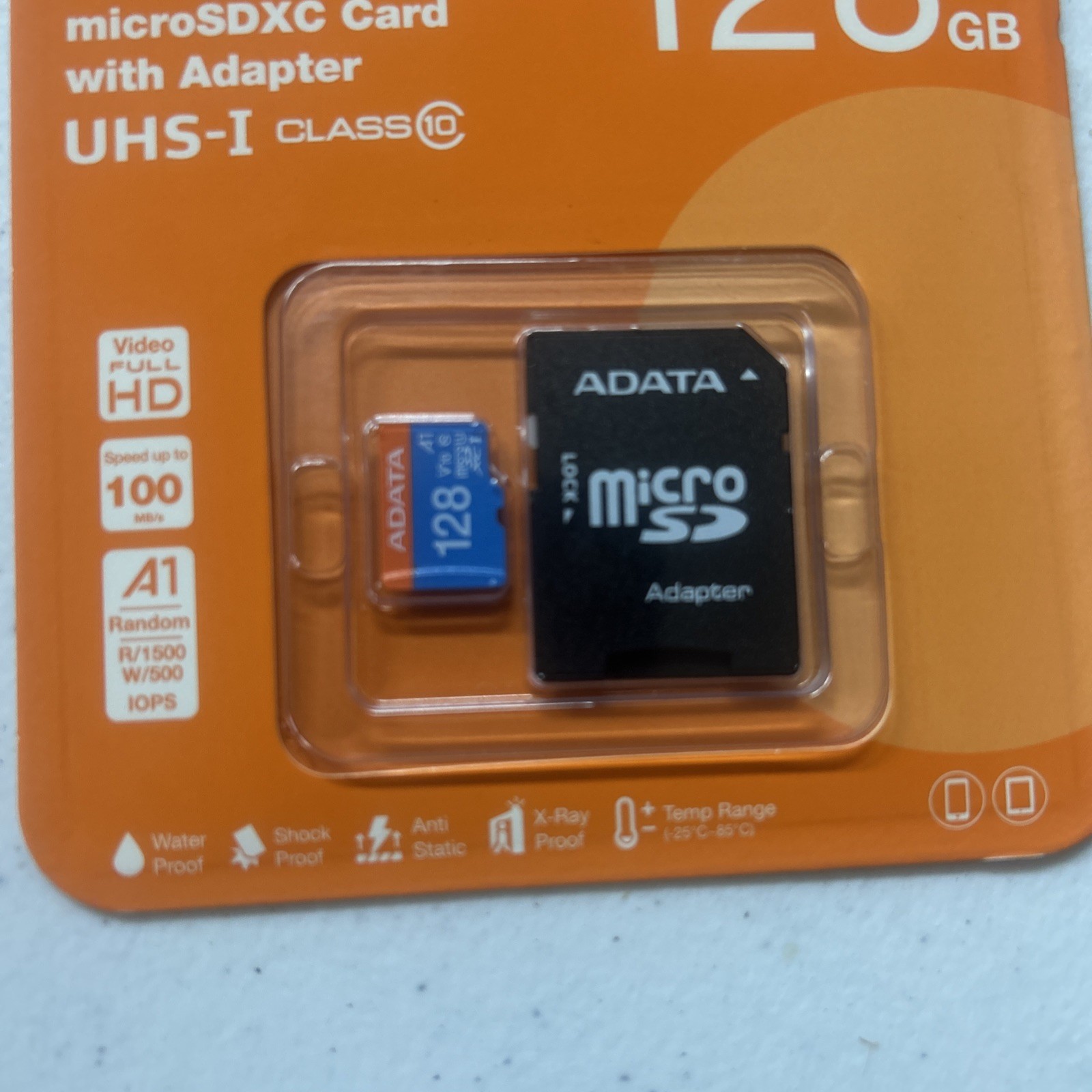 ADATA-Premier 128GB Micro SDXC UHS-I Class 10-V10 A1 Memory Card