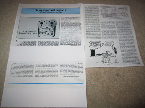 Akai GX-635d Open Reel Review, 3 pgs, 1979, Full Test