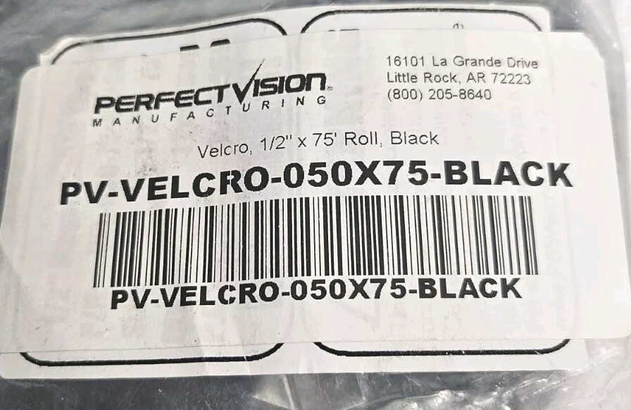 Velcro Self-Grip Straps- 1/2" x 75' Black 1/Case