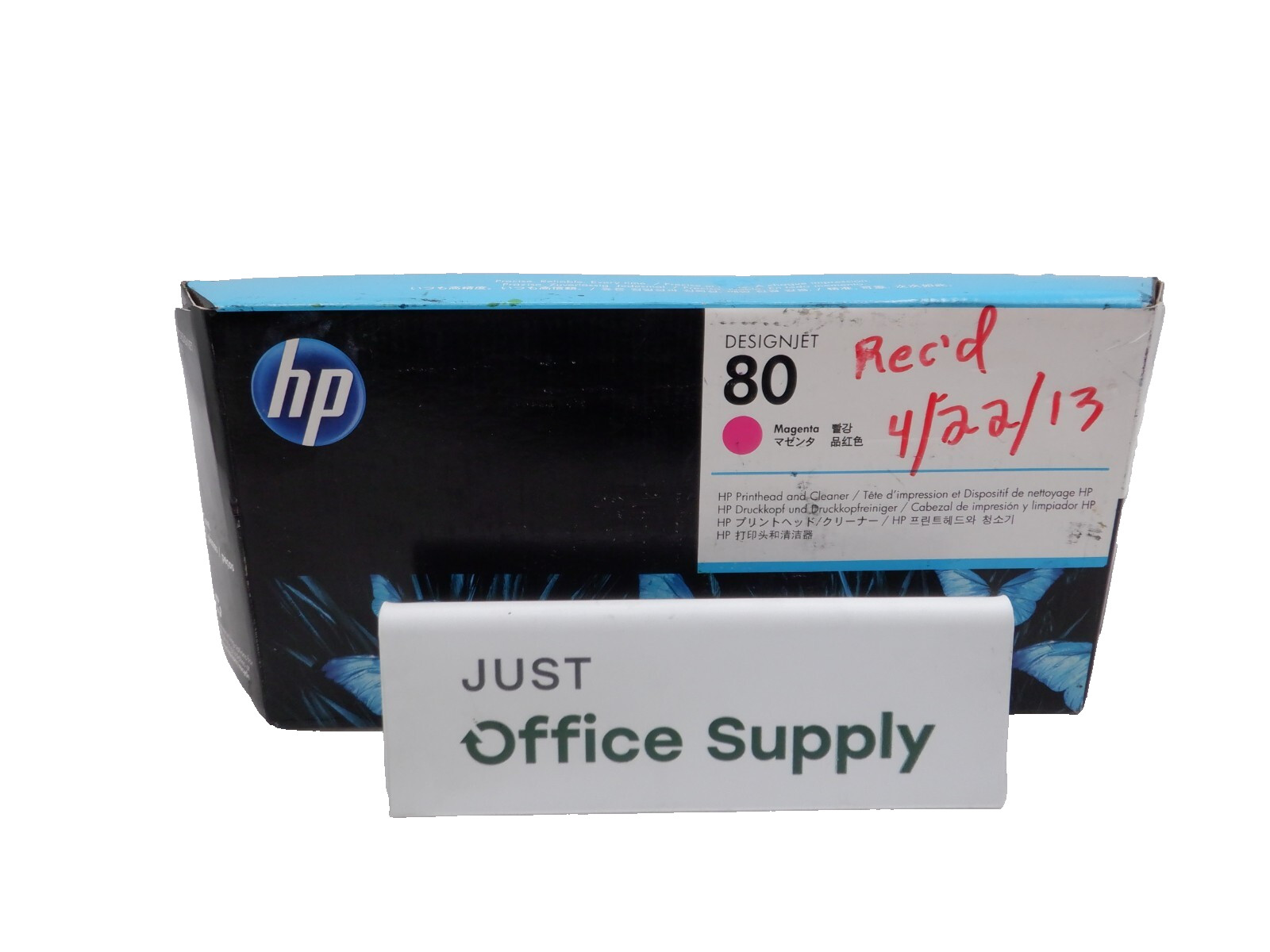 Genuine HP 80 Magenta C4822A Cont. 2 pieces Ink Printhead  Cleaner F.Shipping