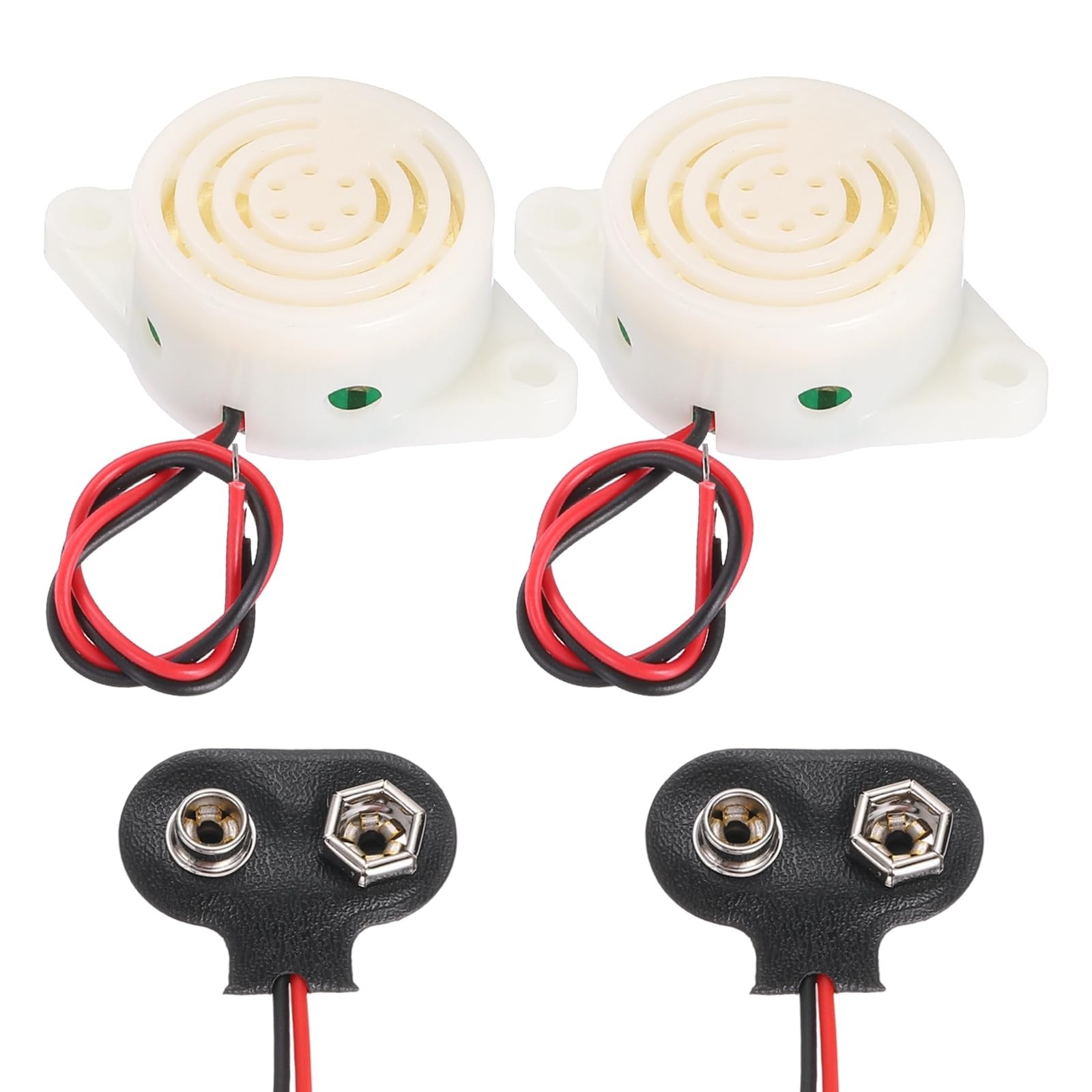 uxcell 2Pcs DC3-24V 100dB 3100Hz Electronic Piezo Buzzer Alarm Sounder White
