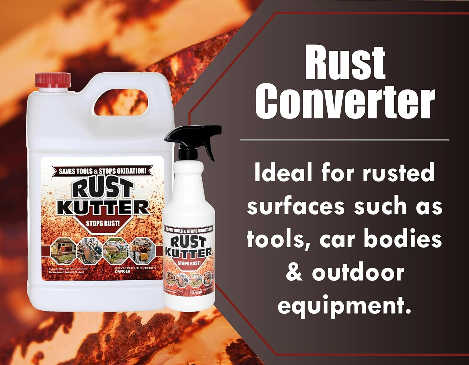 Rust Kutter - Stops Rust and Converts Rust Spots to Leave a Primed Surface Ready