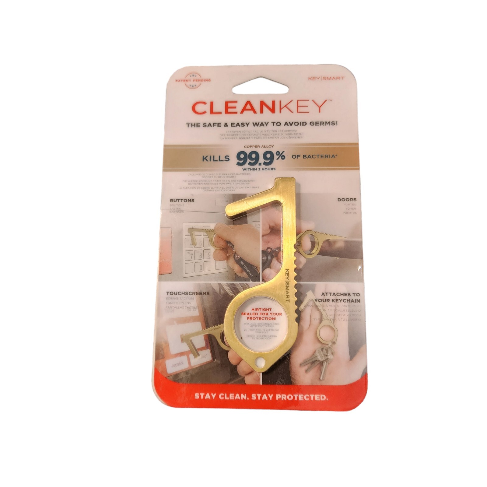 Key Smart Clean Key Copper Alloy Attaches to Your Keychain