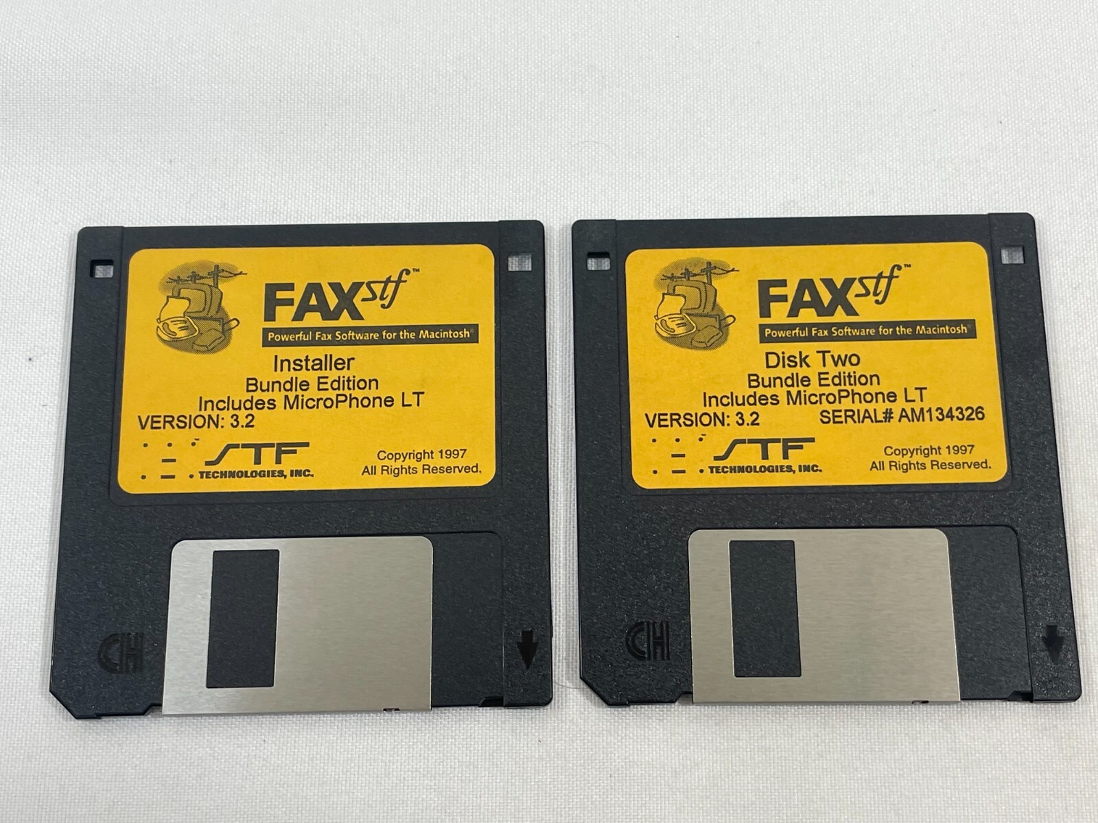Vintage 1997 FAX STF  3.5" Floppy Disk MAC Software Install & Disk 2