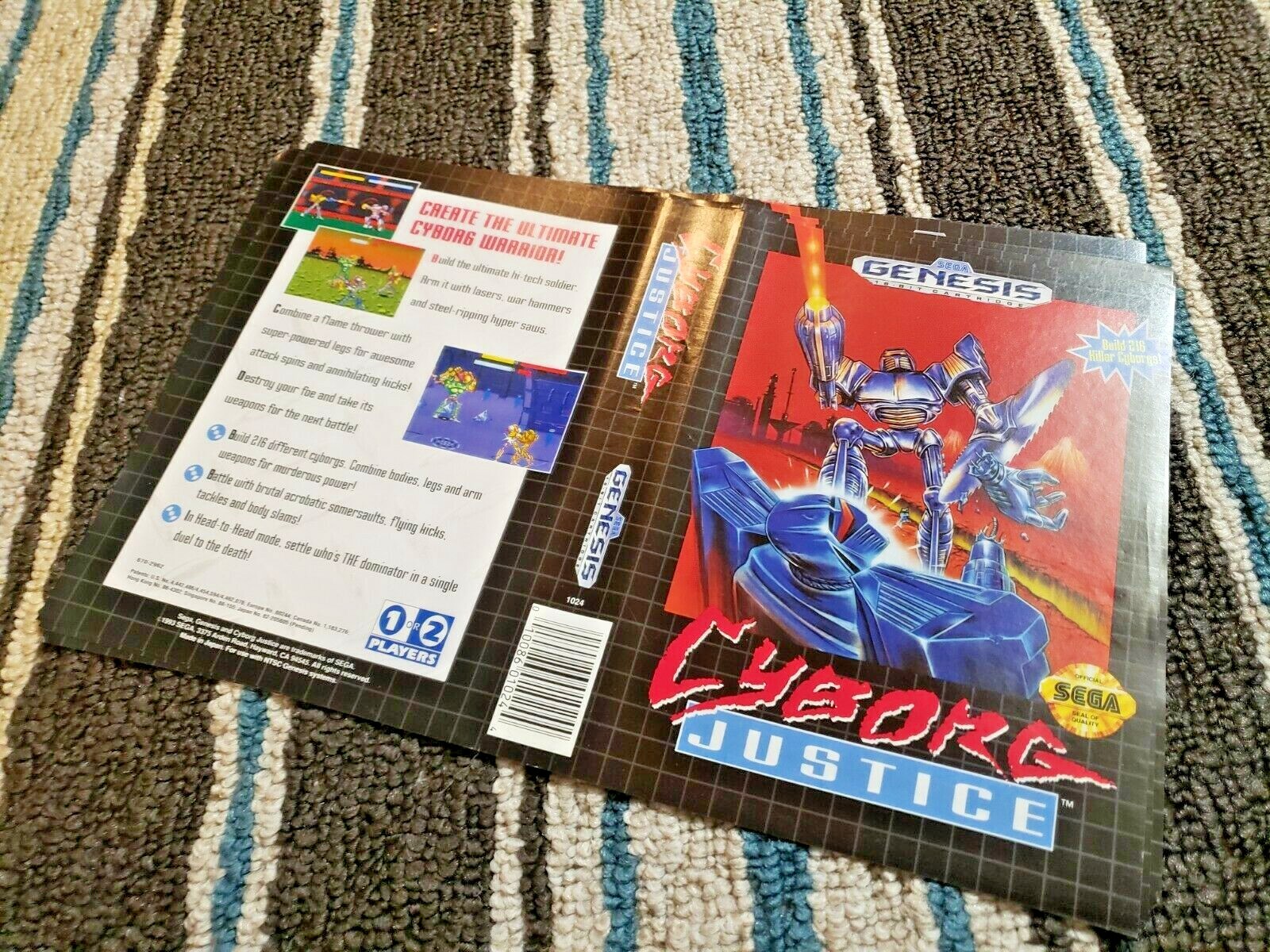 BOX ART ONLY Cyborg Justice Original Sega Genesis Case Sleeve