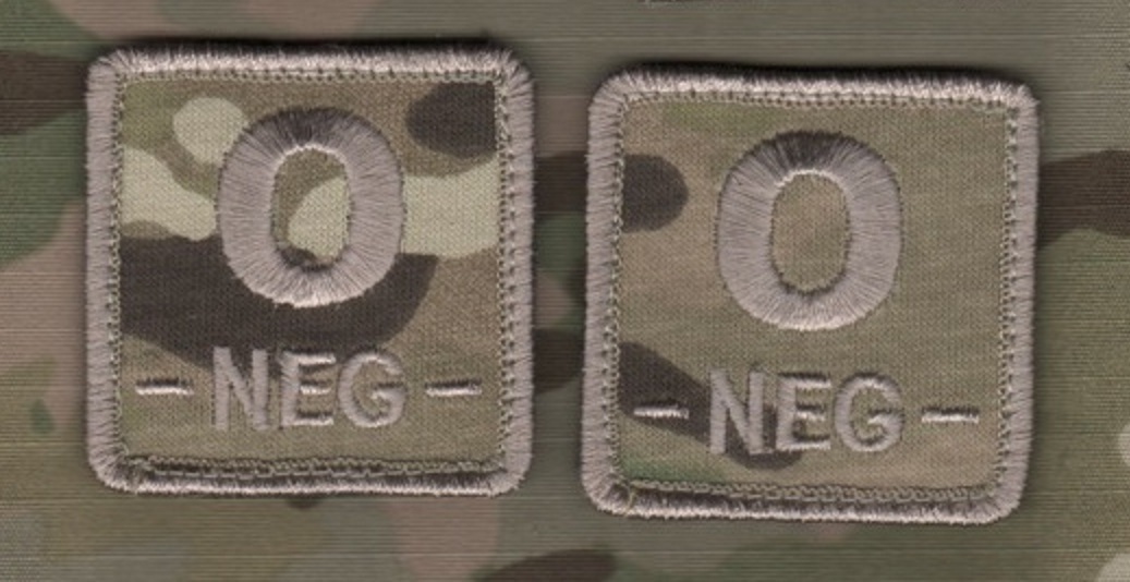 AFSOC PJ USMC RANGER FORCE RECON SEAL SFG JTF BLOOD-TYPE 2" vêlkrö 2-PC: O NEG-