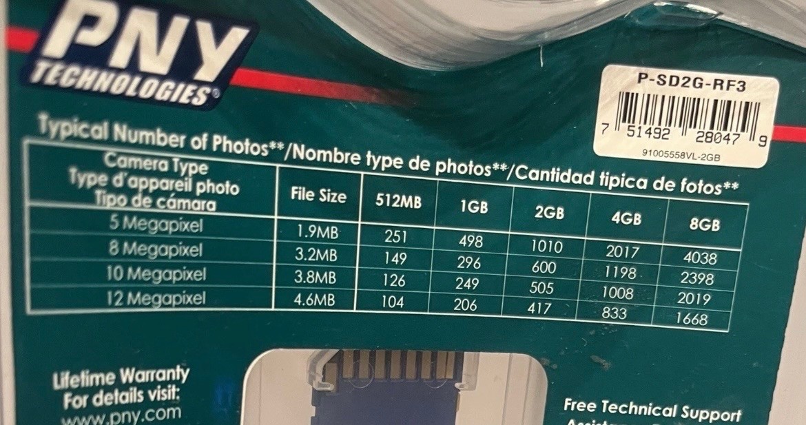 PNY Technologies 2GB SD Card - Factory Sealed