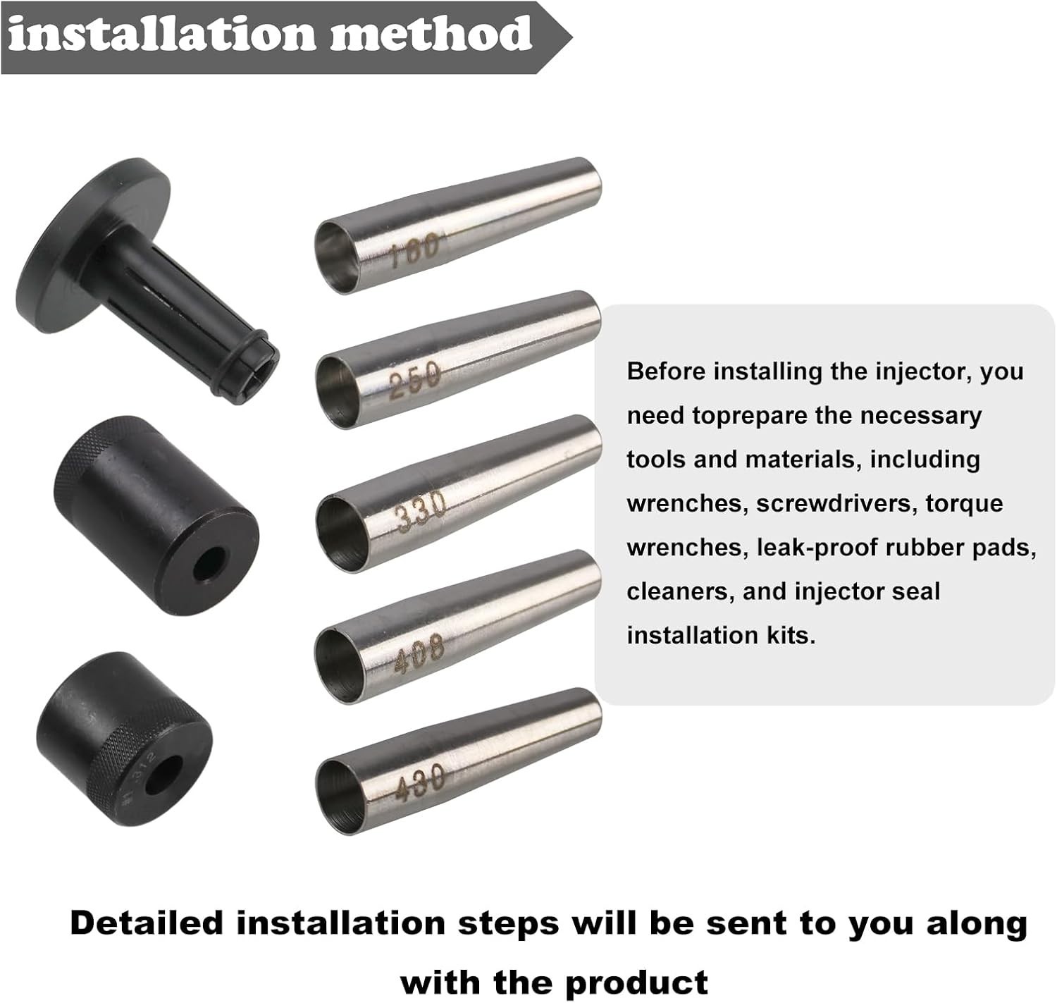 34720 Fuel Injector Seal Installer Kit 8PCS for Engine Repair Tool