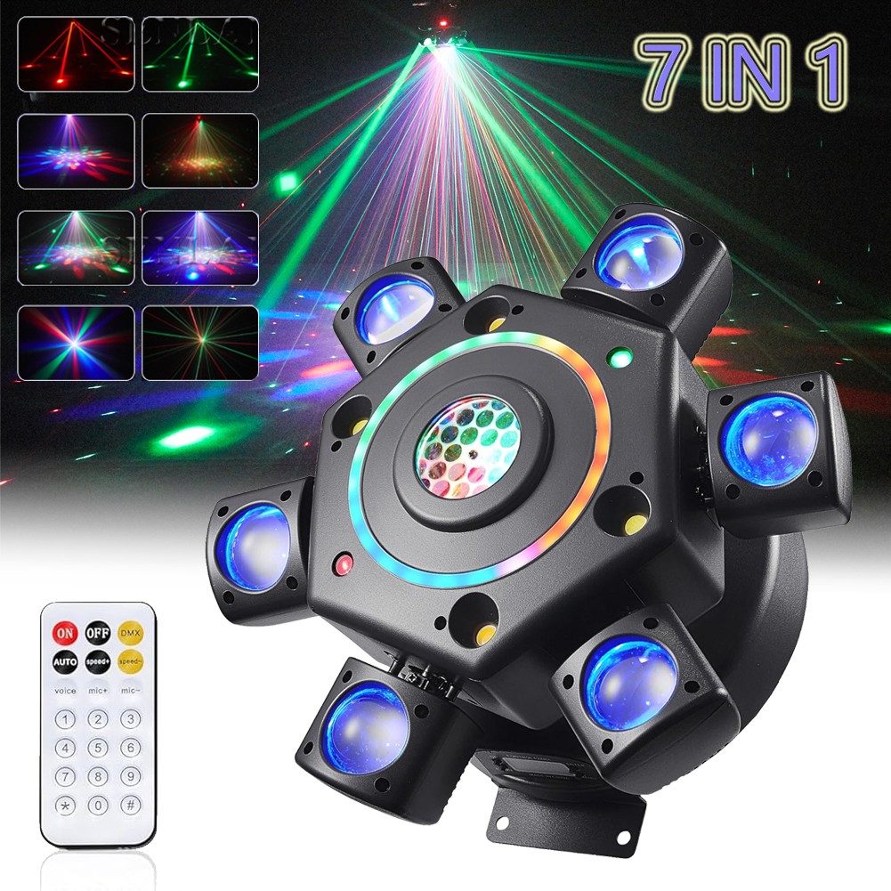 6 Arms Moving Head DJ Lights Beam Laser RGBW Disco Stage Mixed Lighting DMX 150W