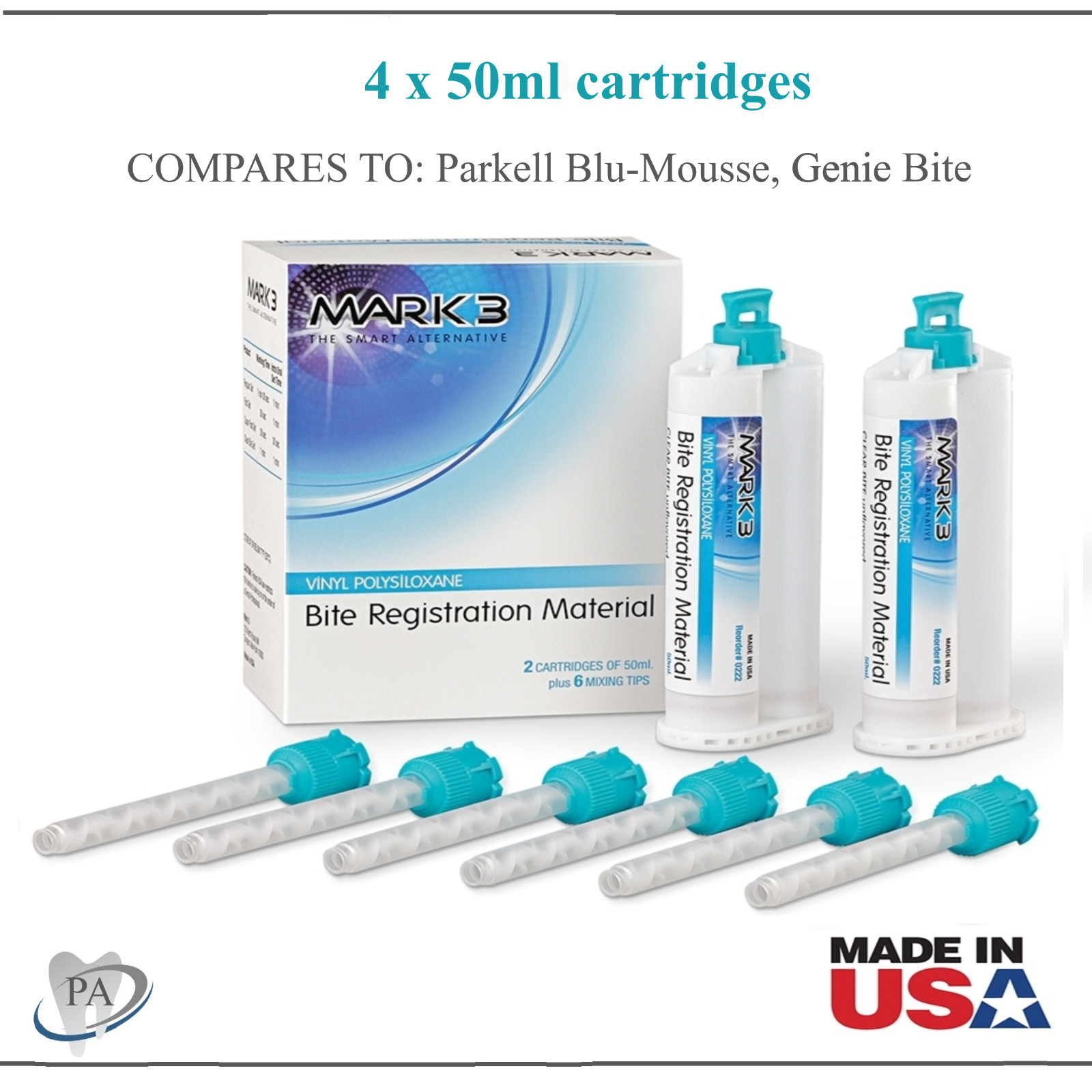MARK3 Bite Registration Impression Material Super FAST Set or REGULAR Set, 50 ml