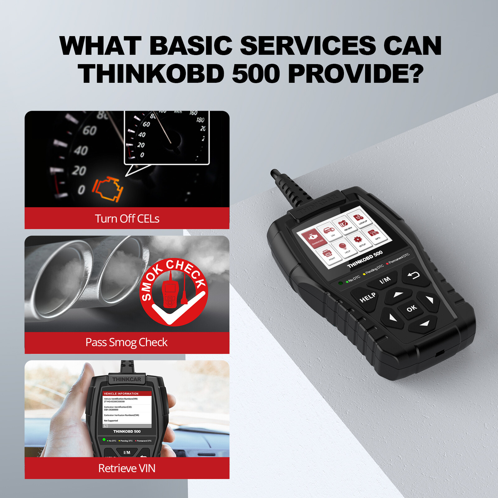 THINKOBD500 Automotive OBD2 Scanner Car Diagnostic Tool Code Reader Engine Fault