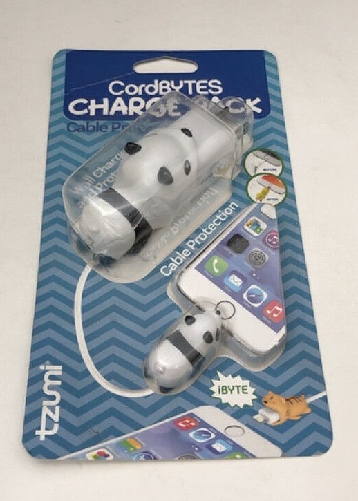 NEW Tzumi 6267 CordBYTES Charger with Cable Protection Pack Panda charging cable