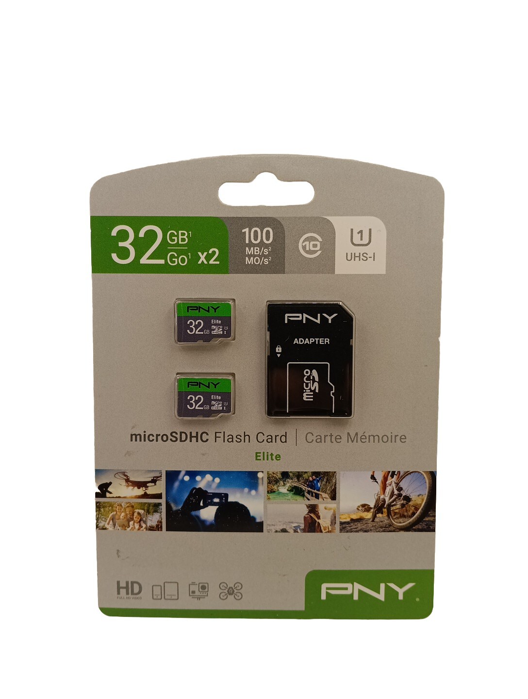 (2X) PNY 32GB Elite UHS-I microSDHC Memory Cards Camera, Drones, Nintendo Switch
