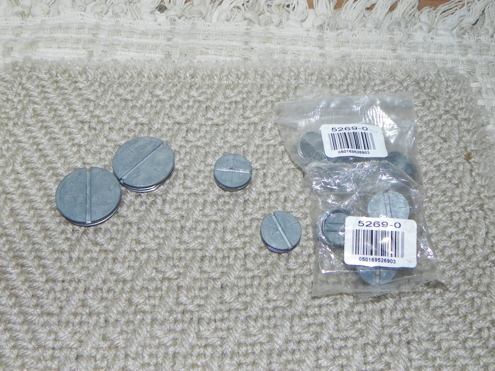 2) 1" Weatherproof Closure Outlet Box Plug & 10) Raco 1/2" #5269-0 Closure plugs