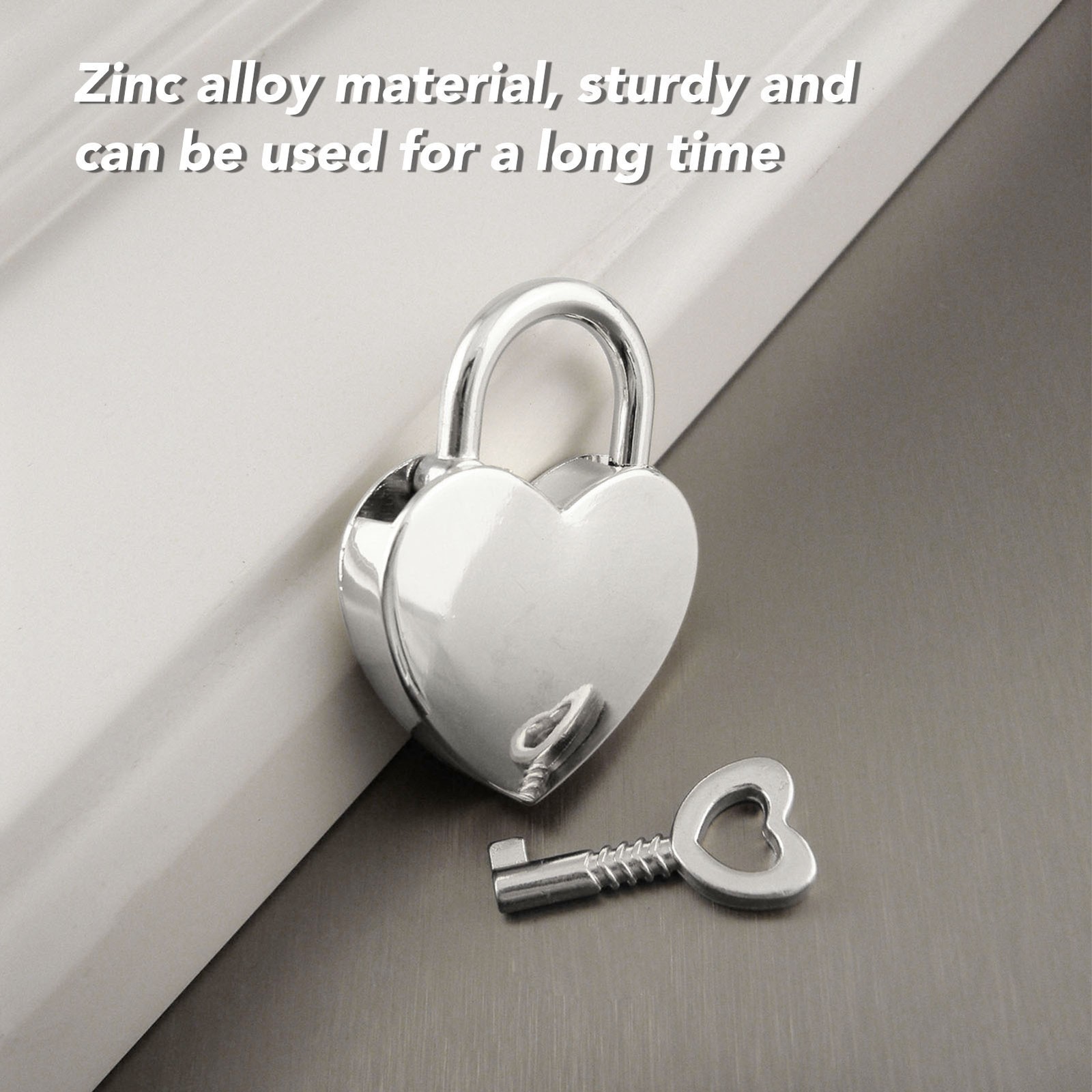 4 Set Heart Padlock Metal Decorative Love Lock with Keys for Diary Book Jewelry
