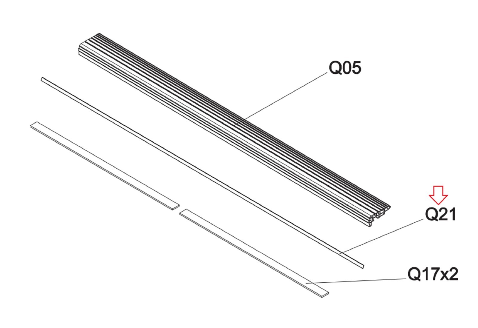 Matrix Retail Treadmill Inner Decorative Rail 1000372846