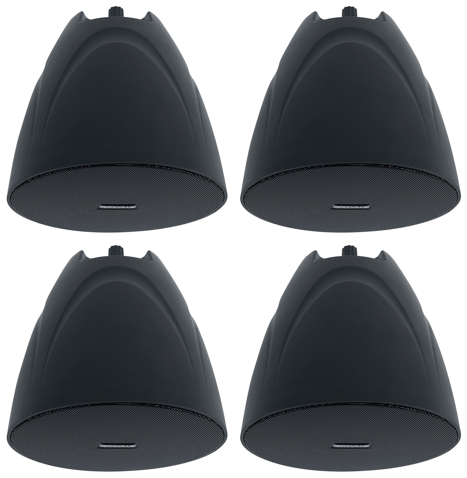 4 Rockville PEN-525T Black 5.25" 70V Hanging Pendant Speakers For Restaurant/Bar
