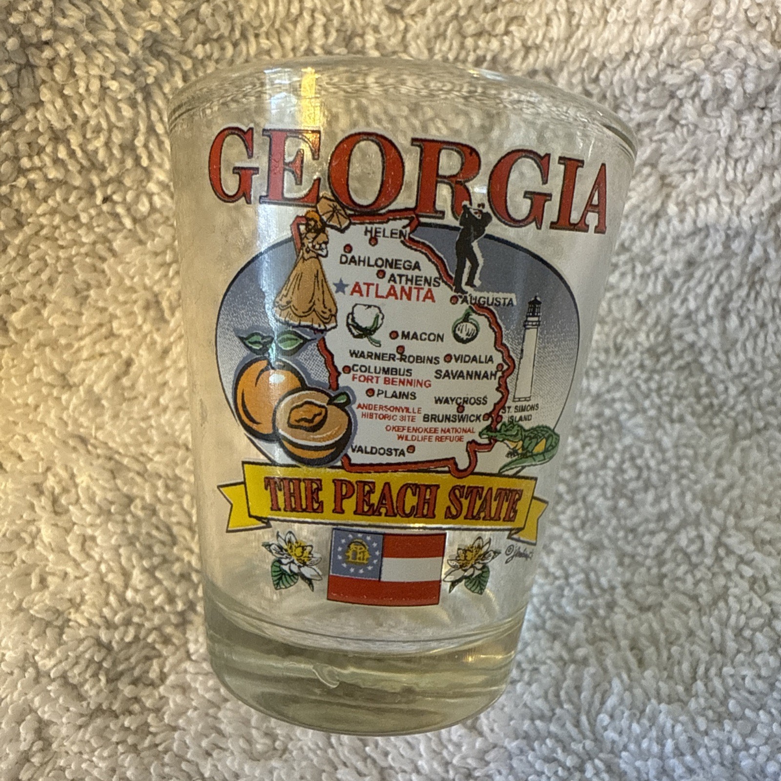 GEORGIA STATE ELEMENTS MAP SHOT GLASS SHOTGLASS