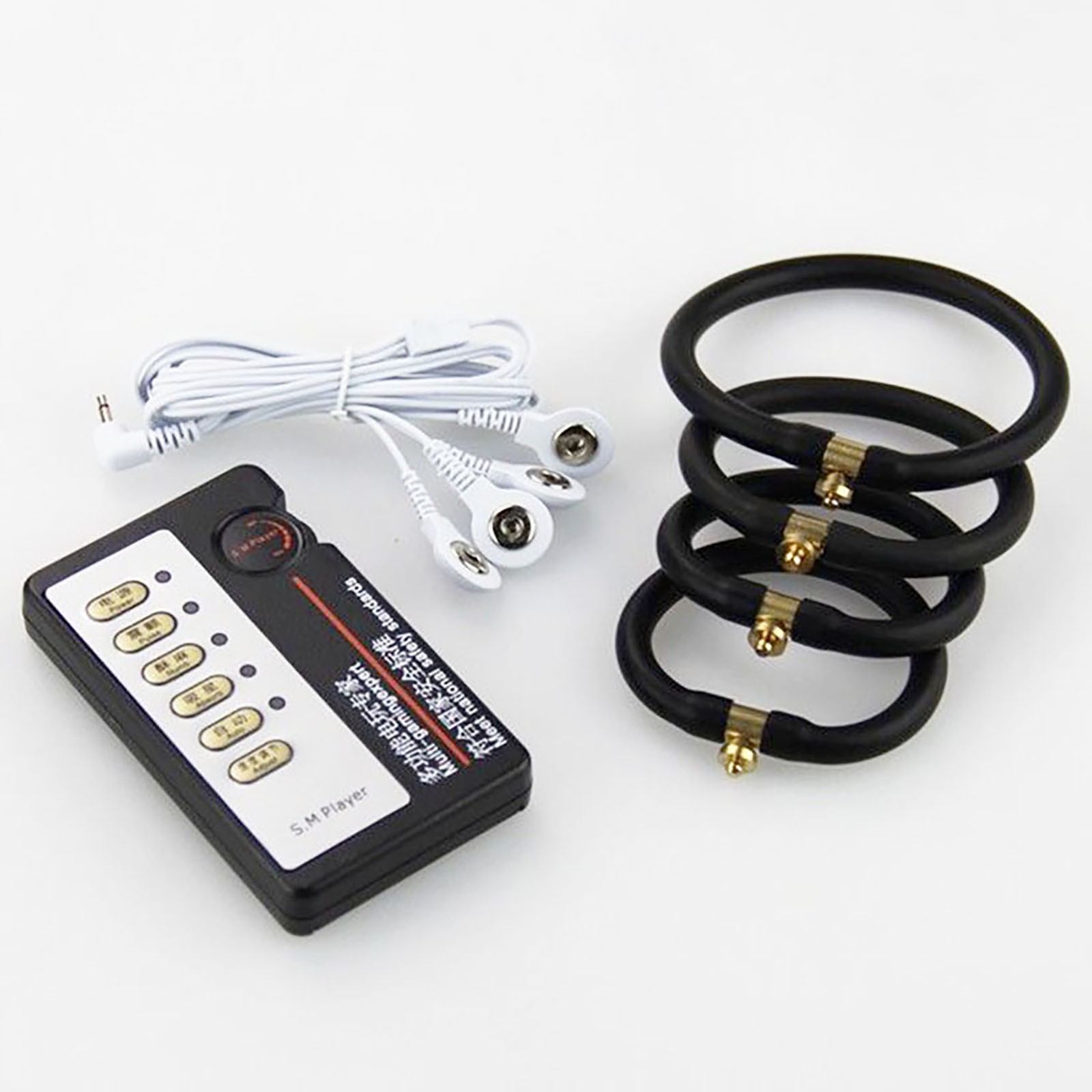 E-stim Rings Restraint Ball Stretcher Delay Time For Male BDSM