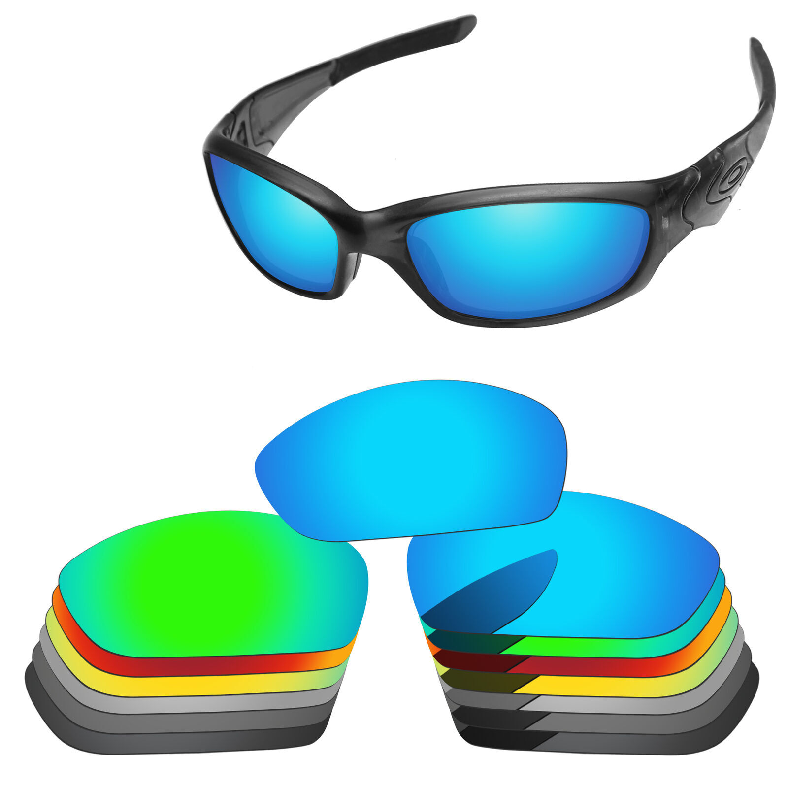 Lenslog Polarized Replacement Lenses For-Oakley Straight Jacket 2007 Options