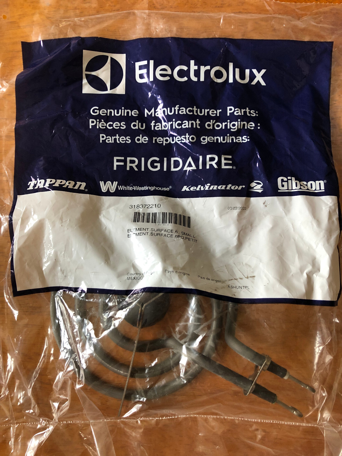 New Genuine OEM Electrolux Frigidaire 318372210 Element, Surface, 6" Small